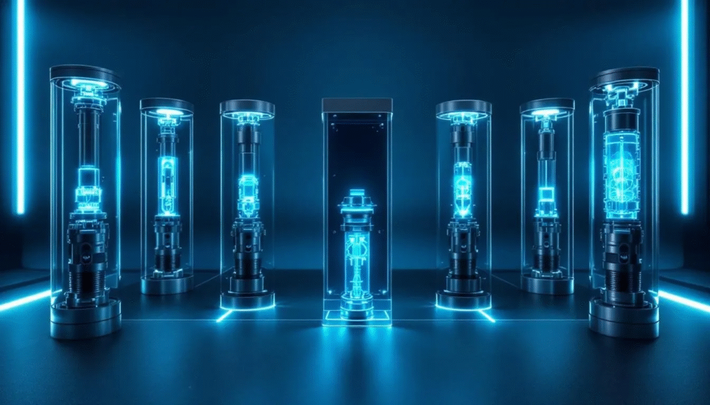 A collection of popular laser machine tube models displayed together.